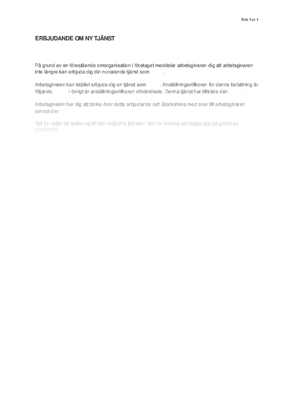 Omplaceringserbjudande