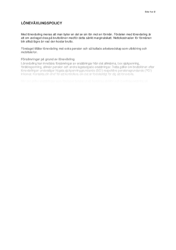 Löneväxlingspolicy