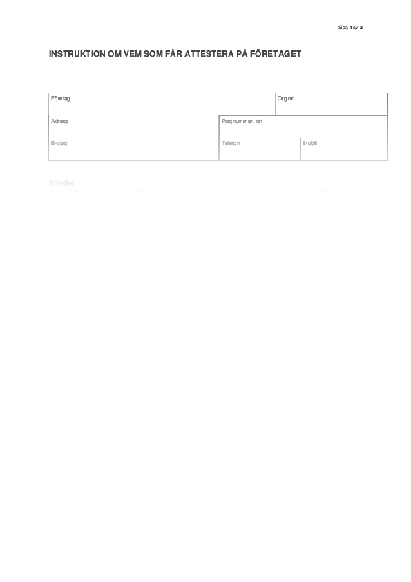 Attestinstruktion